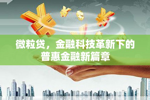 扎囊微粒贷，金融科技革新下的普惠金融新篇章