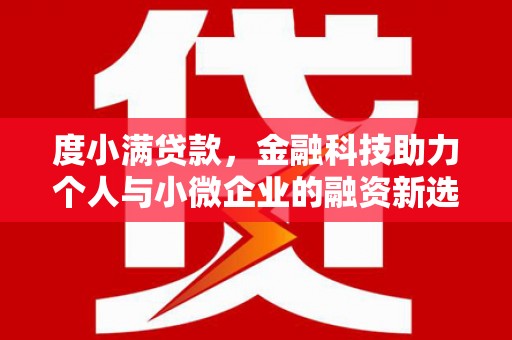 扎囊度小满贷款，金融科技助力个人与小微企业的融资新选择