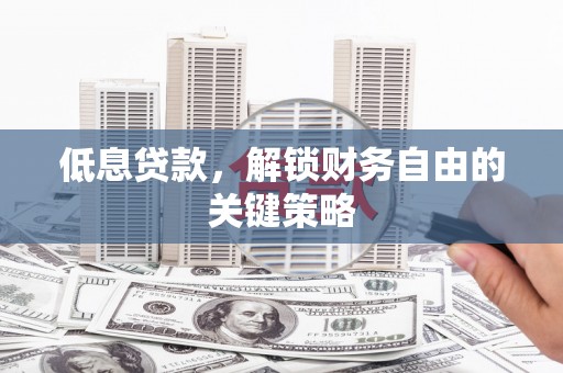 扎囊低息贷款，解锁财务自由的关键策略