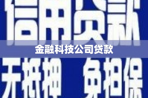 扎囊金融科技公司贷款