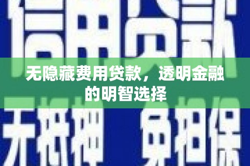 扎囊无隐藏费用贷款，透明金融的明智选择