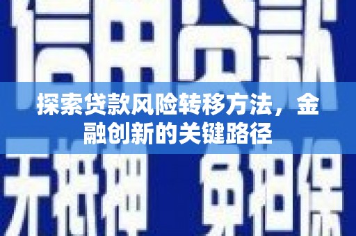 扎囊探索贷款风险转移方法，金融创新的关键路径